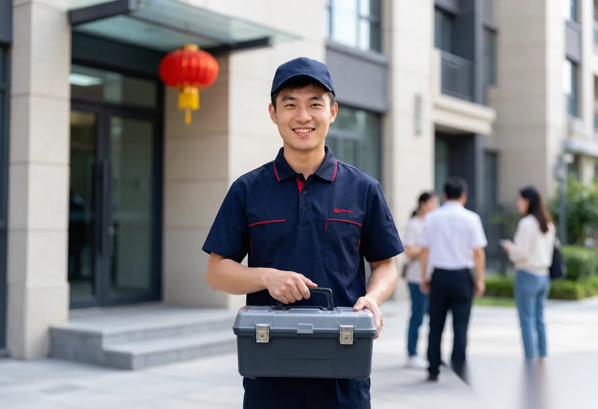 北京京迅开锁师傅持工具箱上门服务